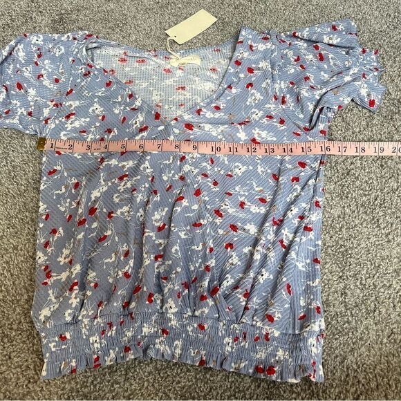 MELLODAY Ruffle Sleeve Faux Wrap Top - Picture 9 of 10